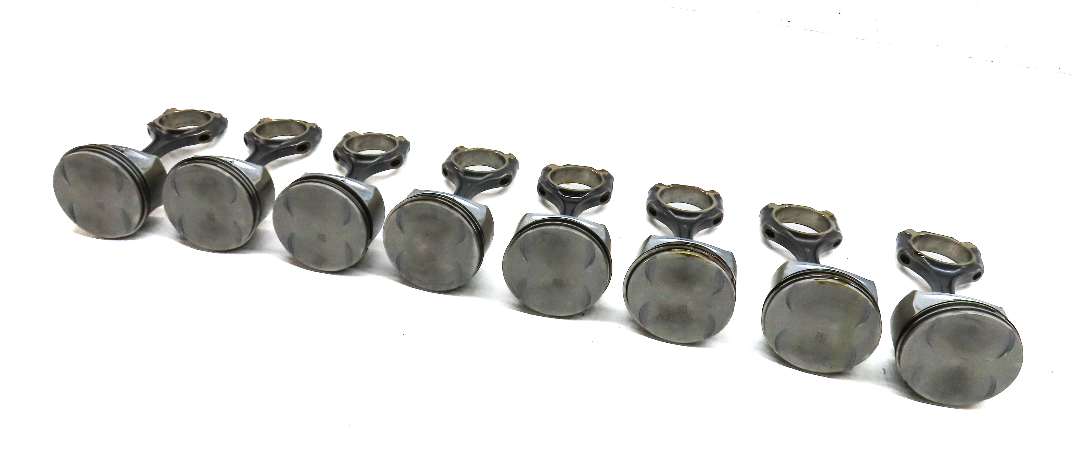 06-12 MB C E GL ML CLK R CLASS 4.6L M273 ENGINE PISTON & CONNECTING ROD SET/8 — exact item pictured